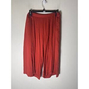 Neu Nomads Orangy Red Pull On Wide Leg Capri Pants Sz M
